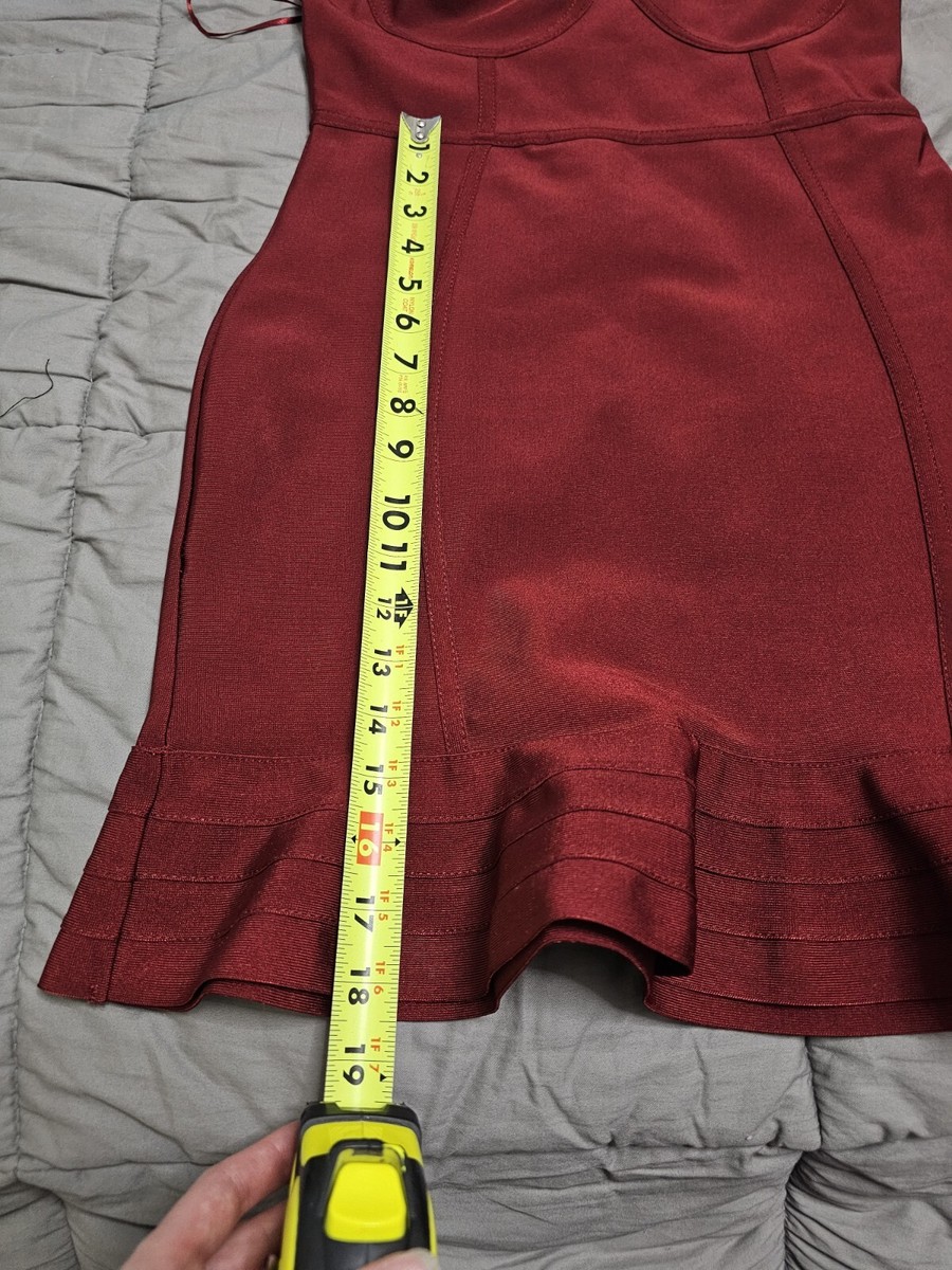 red bandage frill hem bodycon dress Venus Red Asymmetric Ruffle Bottom Bandage Dress main image 1