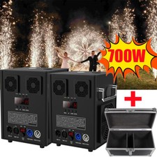 2PCS 700W Cold Spark Machine Stage Effect Sparklers W/Remote Wedding Flight Case