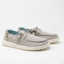 Hey Dude Wendy Chambray Beach Slip On Shoes Women Size 6 Grey Lightweight Casual