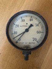 Old vintage Altitude  gauge  / feet of water 0-70 by Tomey Birmingham