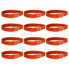 Baseball Belt Softball Belt Fit for Youth- (12 Pack, Dark Orange)