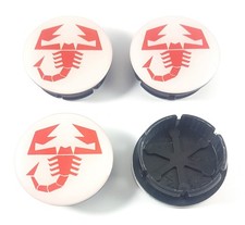 ABARTH TAPPI COPRIMOZZO BORCHIE RESINATI 49 mm SCORPIONE ROSSO