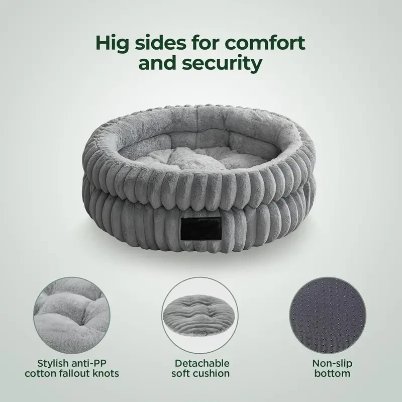20-24" Pet Bed Washable Cat Beds Fluffy Cat Sofa for Medium Small Dogs Non-Slip - Image 3 of 4
