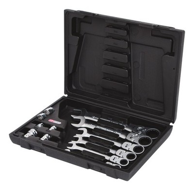 KS Tools GEARplus Gelenk-Ratschenringmaulschlüssel-Satz, 12-teilig...