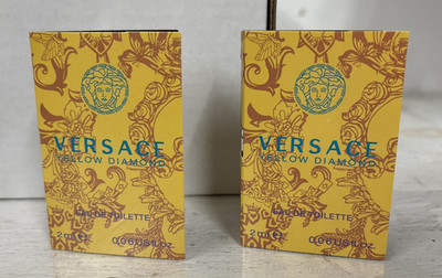 Lot of 2 Versace Yellow Diamond 2ml Eau De Toilette Spray Fragrance Sample