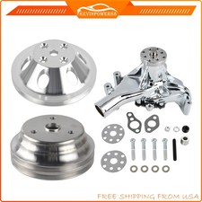 Long Water Pump 1 Groove Pulley 2 Grooves Crankshaft Pulley For Sbc 350 400 Long Water Pump 1 Groove Pulley 2 Grooves Crankshaft Pulley For Sbc 350 400