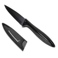 Chef Craft Black Paring Knife Set of 3 with Sheath for Versatile Kitchen Tasks