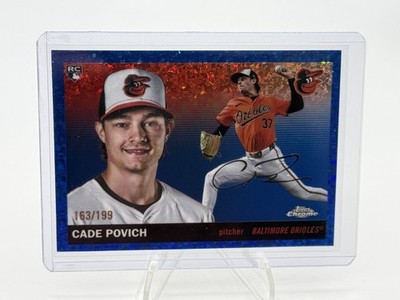 2025 Topps Chrome Platinum - Cade Povich Blue Mini-Diamond Refractor /199 #319