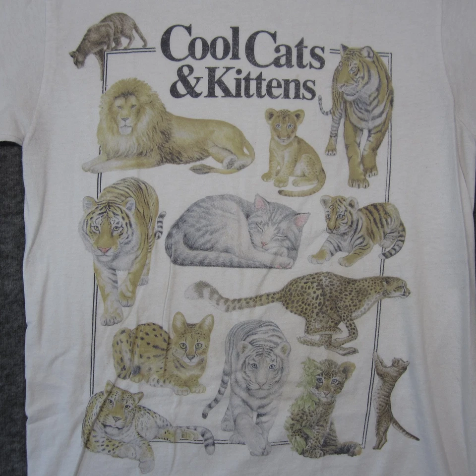 Camiseta Gráfica Genial Gatos y Gatitos S Blanca León Tigre Guepardo Leopardo Viral Foto 4 de 4