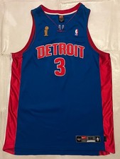 2004 DETROIT PISTONS #3 BEN WALLACE NBA FINALS SIZE 52 PRO CUT NIKE JERSEY RARE