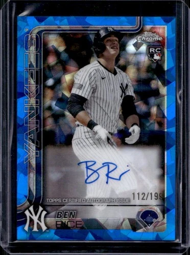 2025 Topps Chrome Sapphire Ben Rice Auto Autograph RC #/199 Yankees Rookie
