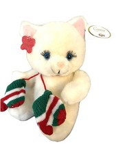 Russ Mittens the White Kitten Plush Caress Soft Pets 7586 Blue Eyes Korea NEW