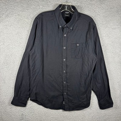 NWOT Todd Snyder Mens Black Cotton Tencel Button Down Shirt Long Sleeve Large