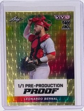 2023 Leaf Vivid Baseball Leonardo Bernal Super Prismatic Gold Proof 1/1