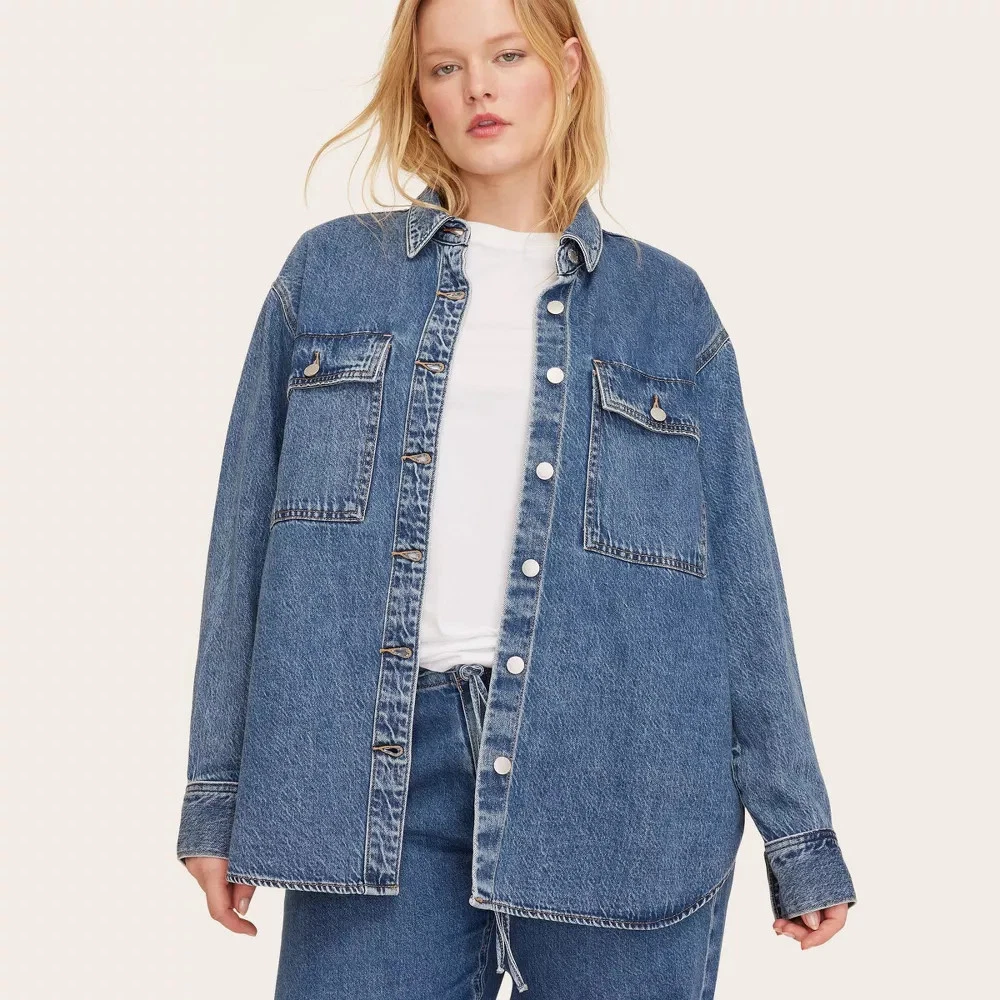 Women Long Sleeve Denim Shacket - Parke