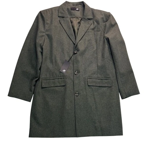 JF J Ferrar Mens Green Herringbone Wool Blend Topcoat Overcoat XXL NEW video thumbnail