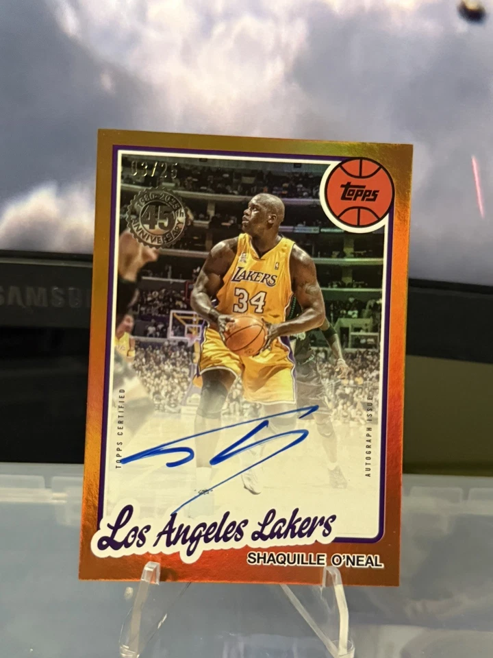 2025/26 Topps Shaquille O'Neal On Card Auto 04/25 LA LAKERS producto con licencia Foto 3 de 4