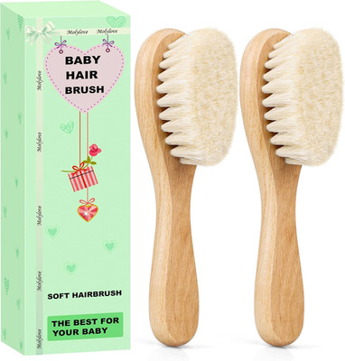 Baby Hair Brush, Wooden Baby Hair Brush for Newborns & Toddlers, Super Soft Goat