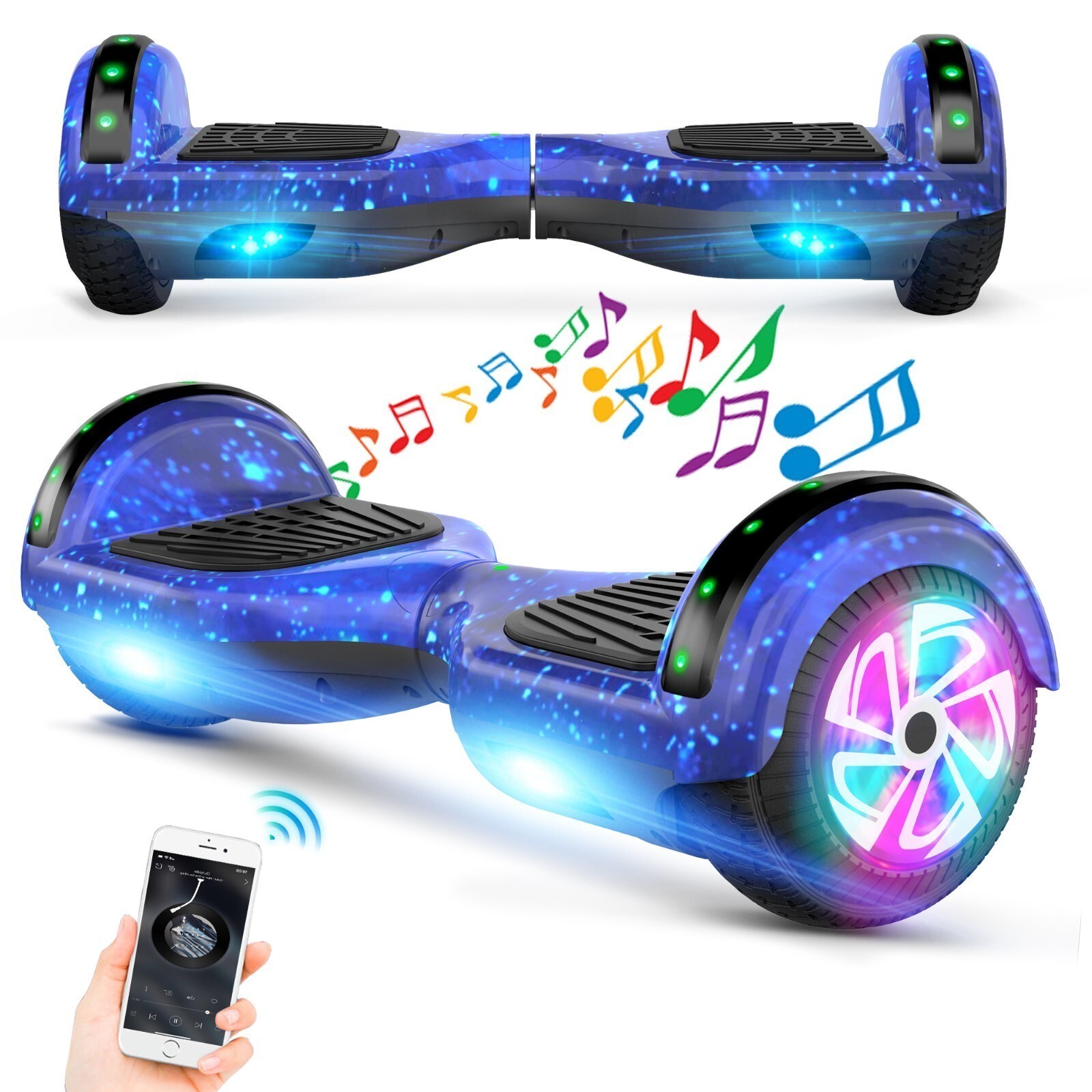 Electric Self-balancing Light Wheels 7.5mph Bluetooth Speake