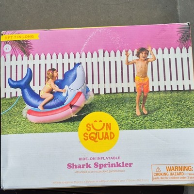 Sun Squad Ride-On Inflatable Shark Sprinkler 4ft 7in Long 2023