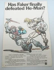 Vintage 1982 MOTU He-Man & Faker Figure Magazine Ad Print Poster Retro Toy Promo