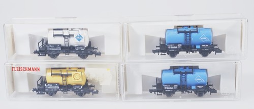 (9910) 4 FLEISCHMANN Spur N Kesselwagen 2 achsig 2*8414K +8403+8402 in OVP | Condition: Gebraucht