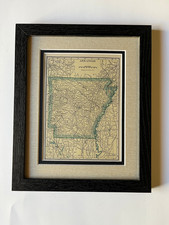 Arkansas State Map, Frame/Dbl Mat from the 1927 World Atlas SEE DESCRIPTION