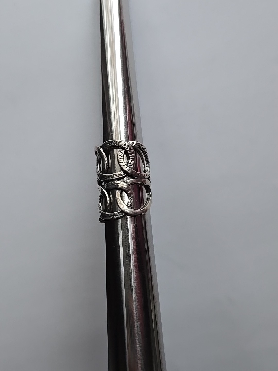 Sterling Ring Interlocking Circles Marked 925 Isr… - image 8