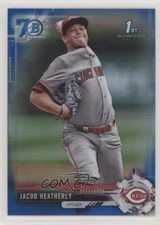 2017 Bowman Draft Chrome Blue Refractor 70th Anniversary Jacob Heatherly 7i2