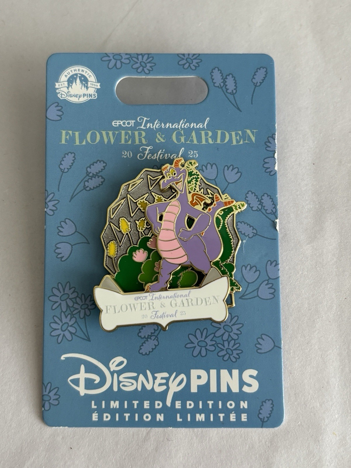 Disney Pin 2025 Epcot Flower & Garden Festival Figment Topiary LE 4000 Slider