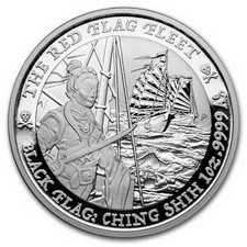 1 oz Silver Tuvalu 2021 Black Flag The Red Flag Fleet