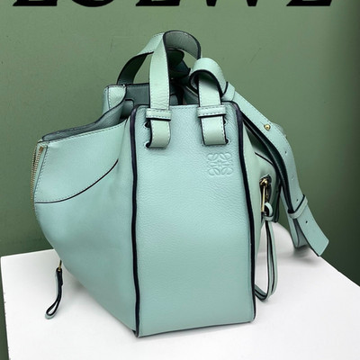 Loewe Hammock 2Way Top Handle Shoulder Bag Green Gold Women Classic