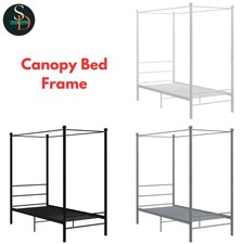 Modern Canopy Bed Frame Metal Single Base Bedstead Bedroom Furniture vidaXL