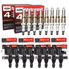 Set of 8 For Ford Mercury Lincoln C Platinum Spark Plug and 8 Ignition Coil Pack