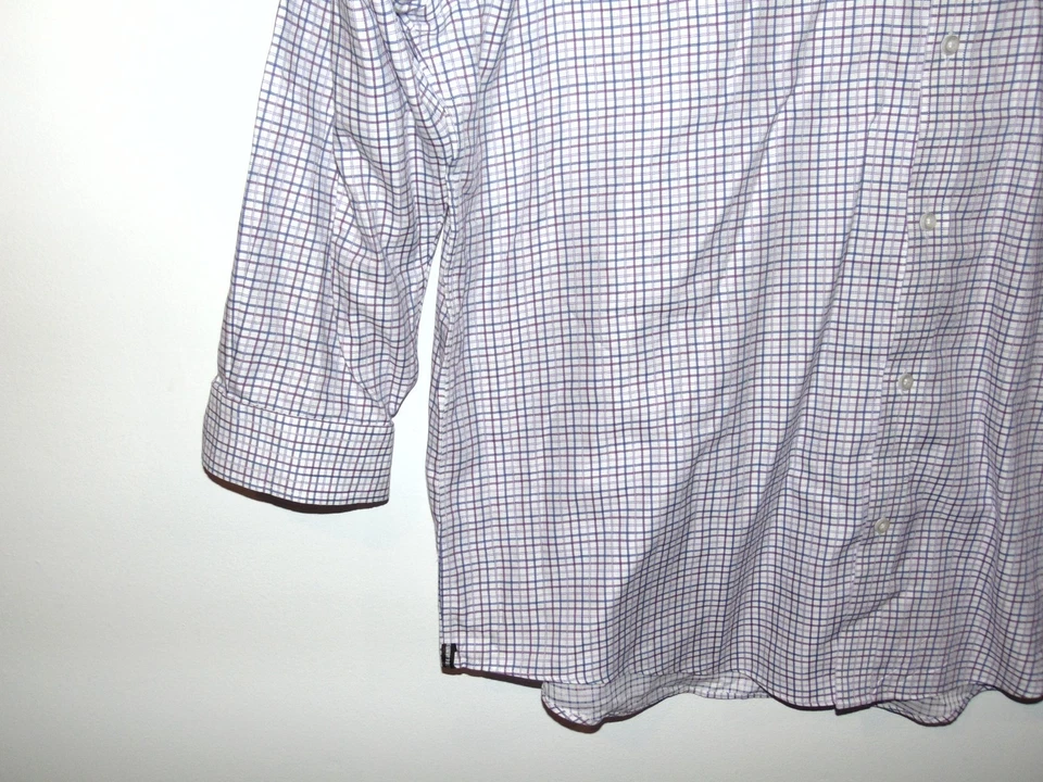 Black Brown 1826 Long Sleeve Mens Shirt White Check 18 1/2-35  - Image 4 of 4