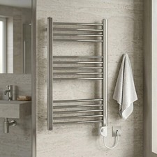 150W Electric Towel Rail Radiator Chrome 500x800 Fully Assembled & Pre-Filled