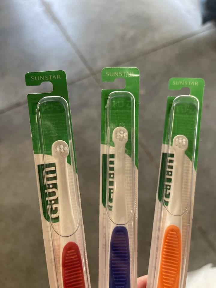 GUM End Tuft Toothbrush 308 Extra Small Head (Pack of 3) Sunstar Foto 2 de 4