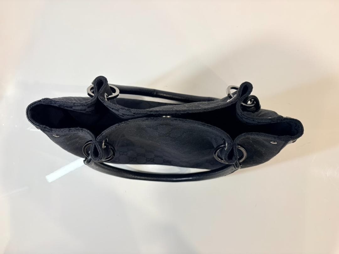 GUCCI GG Canvas Tote Bag Black Authentic Near Mint thumbnail 5