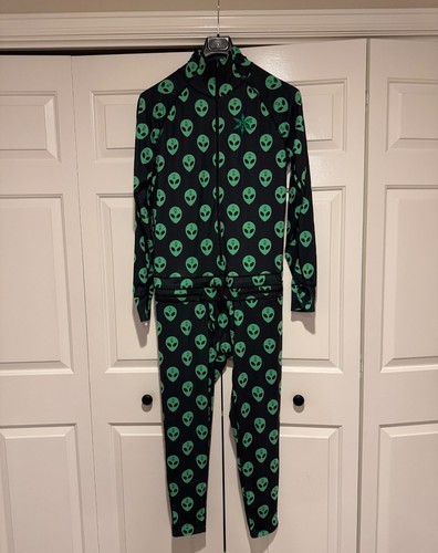 Airblaster Classic Ninja Suit Alien Print Ski/Snowboard Base Layer Hooded Size L