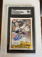 Fernando Tatis Jr 2021 Topps Series 2 Auto SGC 9 #d 4/10 1989 Variation Padres