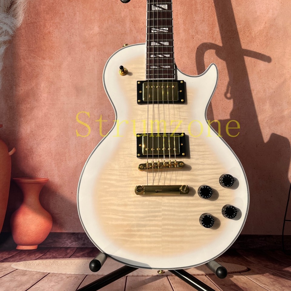 Standard LP Electric Guitar Mahogany Solid Body Maple Top Gold Hardware