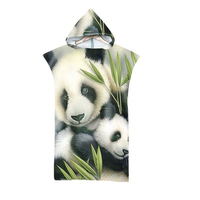 Panda Tiger Löwe Leoparden Strandtuch Mit Kapuze Badeponcho Schwimmen Surfen Spa