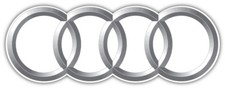 Audi Rings Silver Car Bumper Sticker Decal - 9'', 12'' or 14''