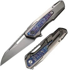 We Knife Co Ltd Falcaria Folding Knife 3.63 CPM-20CV Steel Blade Titanium Handle