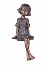 Deko Mädchen Kantenhocker Kantensitzer Frau Garten Figur Skulptur Objekt