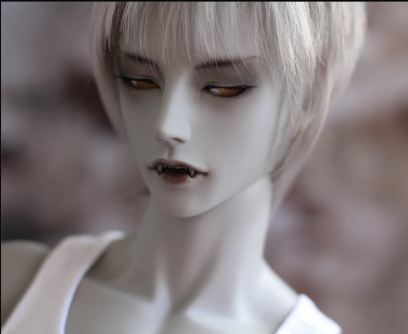 Handmade 1/4 BJD Doll Cool Vampire Boy Face Makeup+Eyes Resin Body