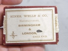 🇫🇷 ANTIQUE BOITE 10 PLUMES POUR PORTE PLUME BIRMINGHAM LONDON HINKS WELLS & CO