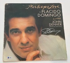Placido Domingo Signed Perhaps Love Record Album LP The Three Tenors Beckett COA