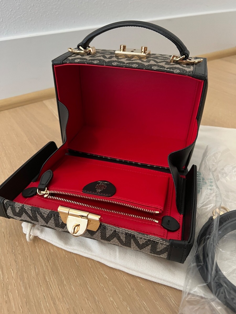 NEW MARK CROSS - Grace Small Logo-Jacquard & Leather Box Bag NEW MARK CROSS - Grace Small Logo-Jacquard & Leather Box Bag