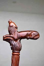 Mermaid Wooden Hand carved Cane Handcrafted Walking Stick with Ergonomic Handle